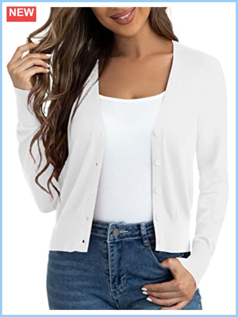 Women's Cropped Cardigan Sweater Lightweight Long Sleeve Open Front Bolero Shrug